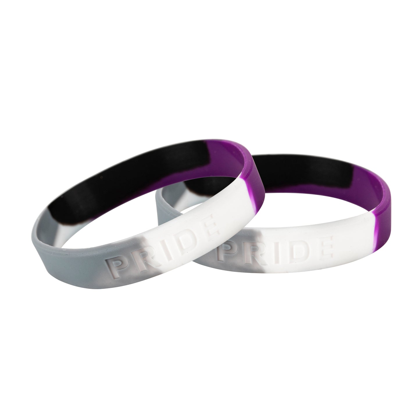 Asexual Flag Silicone Wristband Bracelets in Bulk for LGBTQ Gay Pride Parades