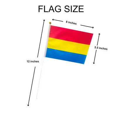 Small Pansexual Flags on a Stick