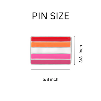 Rectangle Lesbian Sunset Flag Pins, Bulk LGBTQ, Gay Pride Jewelry