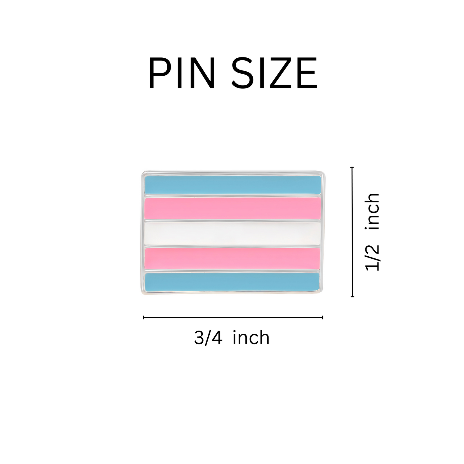 Rectangle Transgender Striped Pins, LGBTQ Gay Pride Awareness