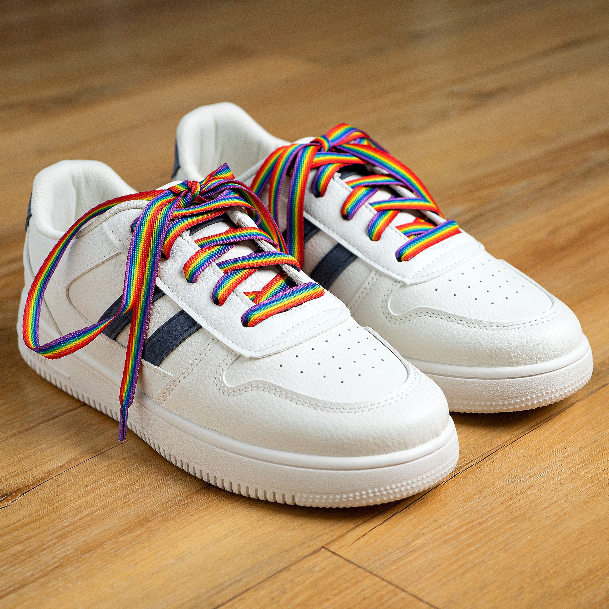 Rainbow Striped Shoelaces, LGBTQ Gay Pride