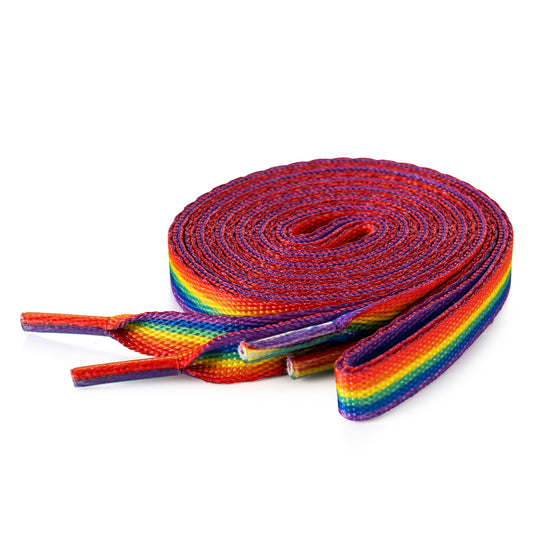 Rainbow Striped Shoelaces, LGBTQ Gay Pride