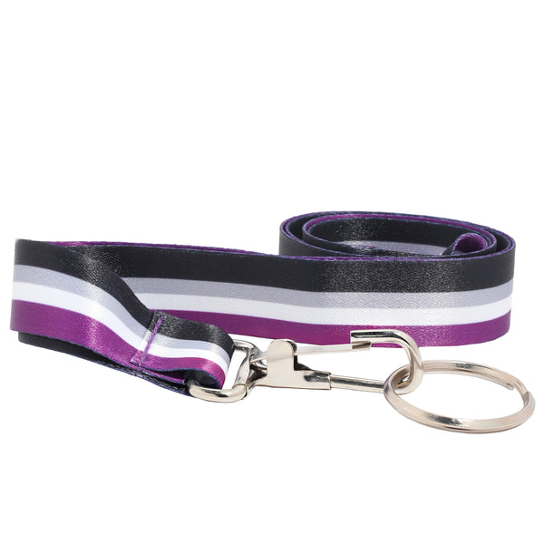 Asexual Flag Colored Striped Lanyards, LGBTQ Badge Holders in Bulk - We Are Pride