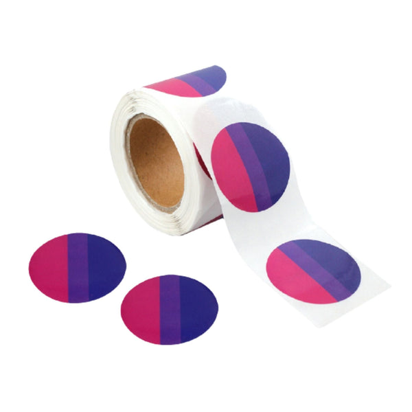 Bisexual Circle Stickers, Round Bisexual Labels - LGBTQ Gay Pride