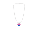 Wholesale Bisexual Heart Charm Necklaces, LGBTQ Gay Pride Awareness