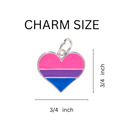 Wholesale Bisexual Heart Charm Necklaces, LGBTQ Gay Pride Awareness