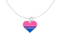 Wholesale Bisexual Heart Charm Necklaces, LGBTQ Gay Pride Awareness