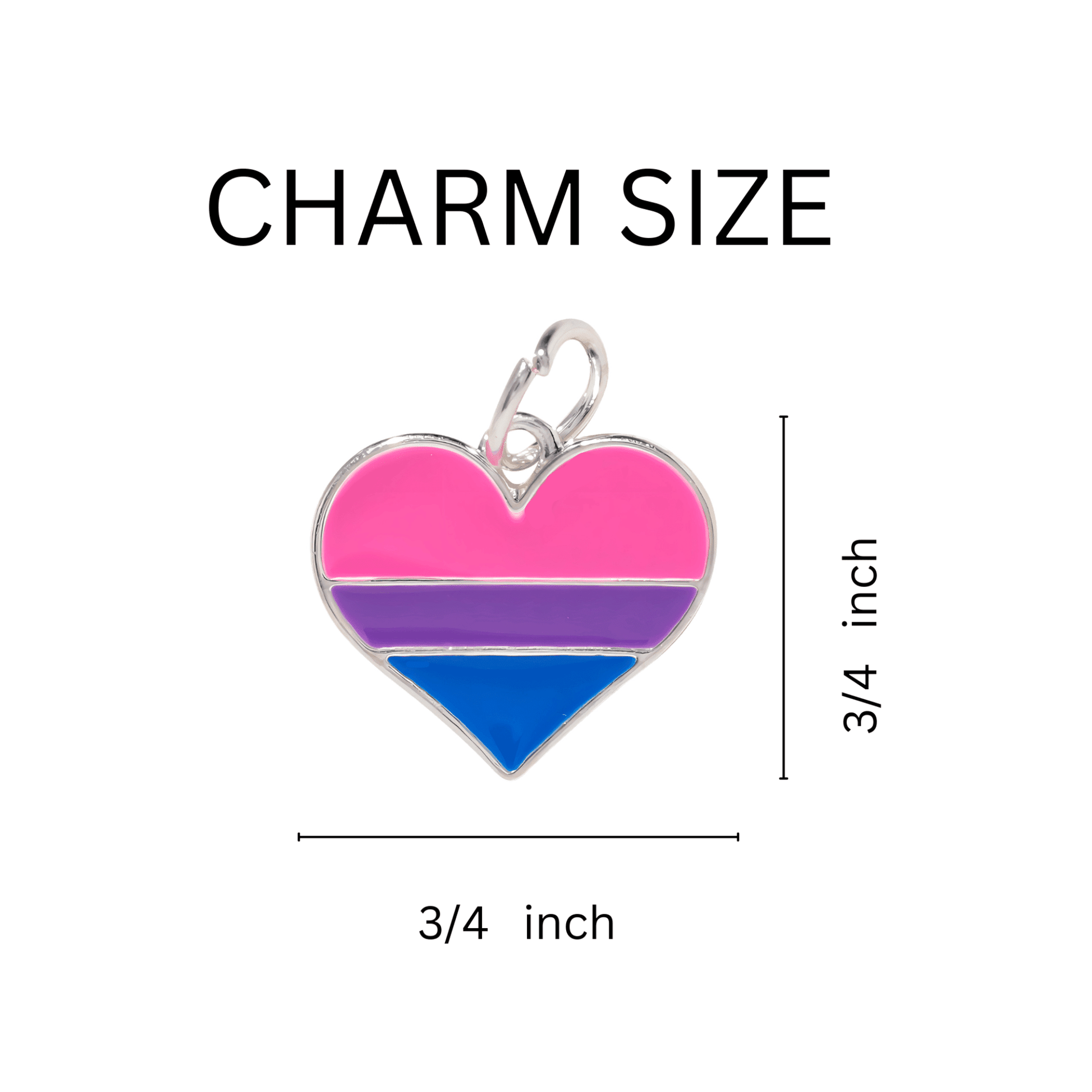 Bisexual Heart Retractable Charm Bracelets - We Are Pride Wholesale