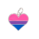 Wholesale Bisexual Heart Shaped Charms, LGBTQ Gay Pride Jewelry