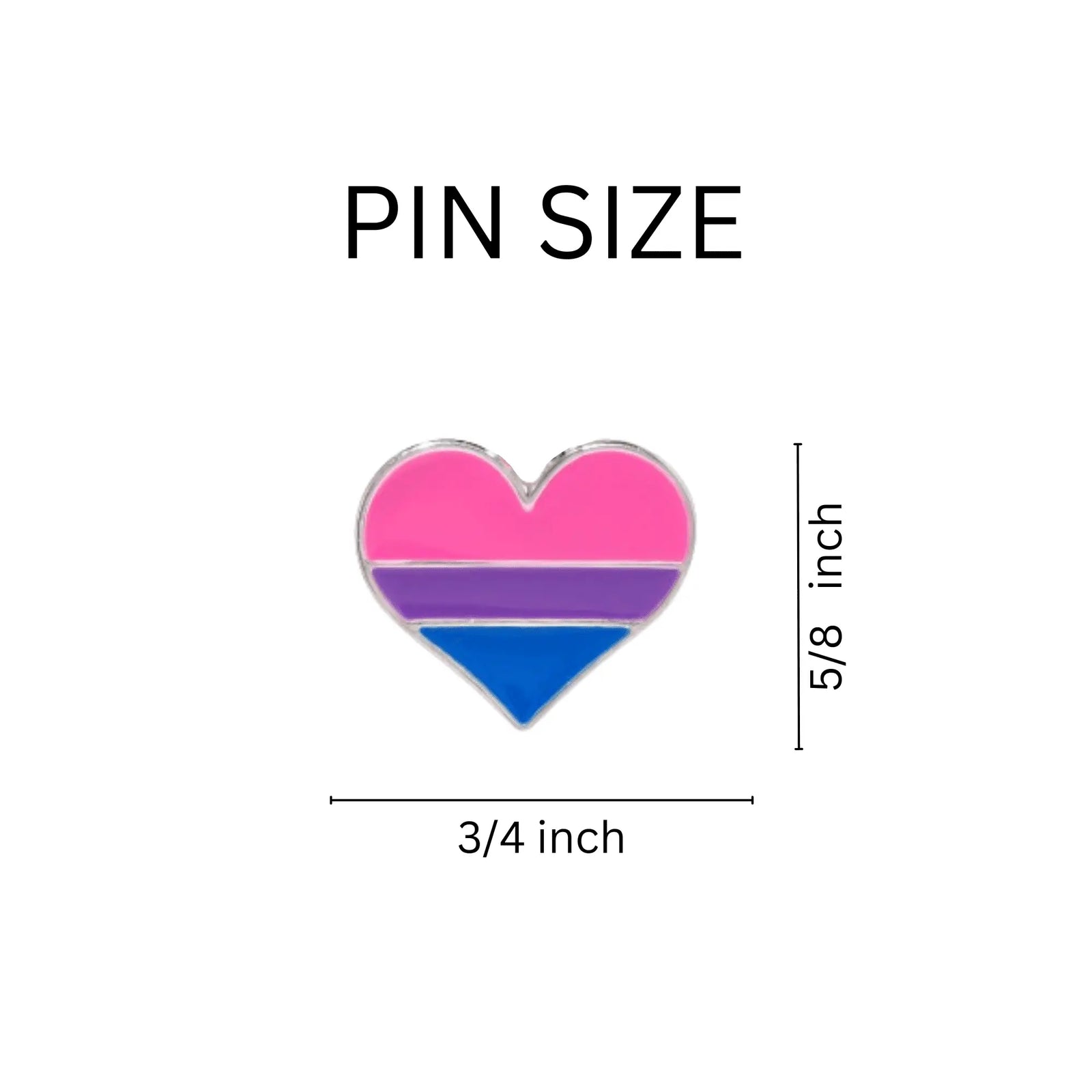 Wholesale Bisexual Heart Shaped Pins, LGBTQ Gay Pride Bulk Pins