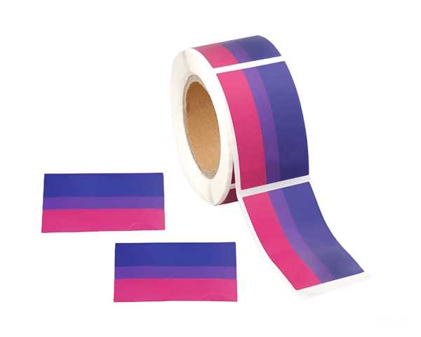 Bisexual Rectangle Flag Stickers (250 per Roll)