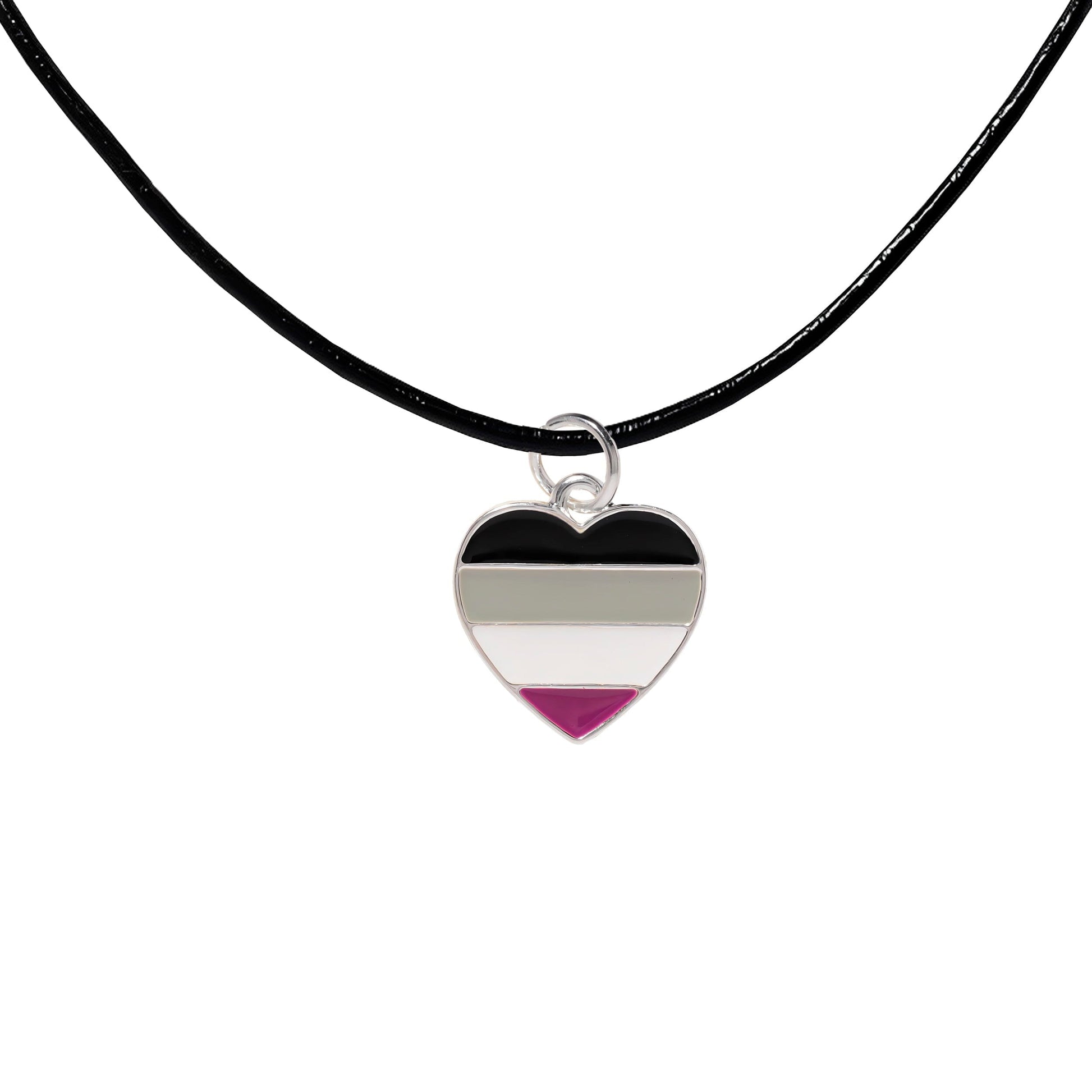 Black Cord Asexual Heart Necklaces Wholesale