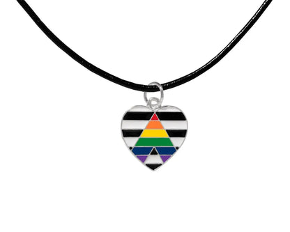 straight ally LGBTQ pride heart charm necklaces