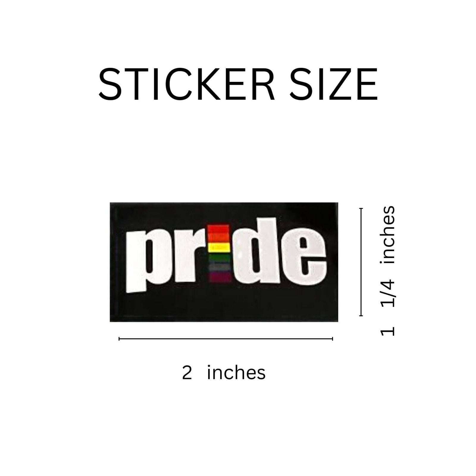 Black Rectangle Bulk Rainbow Pride Stickers, LGBTQ Gay Pride Awareness