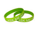 Bulk Pack of 'Ask Me My Pronouns' Silicone Bracelets - Perfect for Pride Celebrations