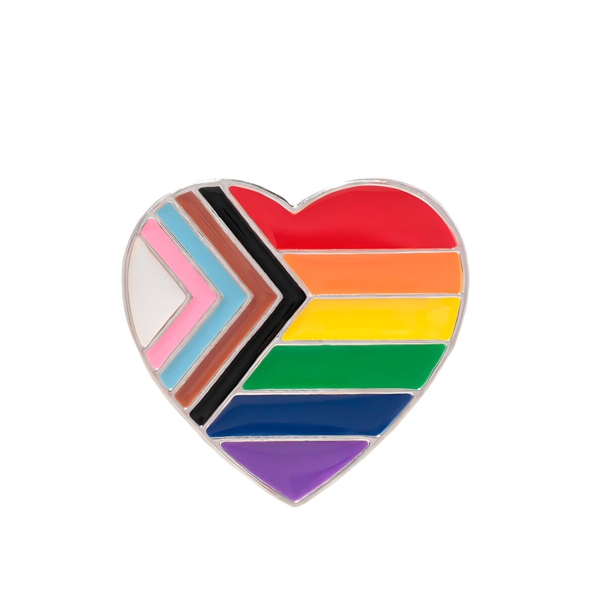 Bulk Daniel Quasar Flag Heart Lapel Pins - Affordable Wholesale Rainbow Pride Accessory