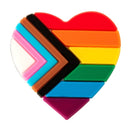 "Progress Pride" Daniel Quasar Heart Silicone Pins, Cheap LGBTQ Pins