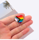 "Progress Pride" Daniel Quasar Heart Silicone Pins, Cheap LGBTQ Pins