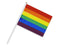 Colorful Large Rainbow Parade Flags on a Stick - Value Bulk Packs Available
