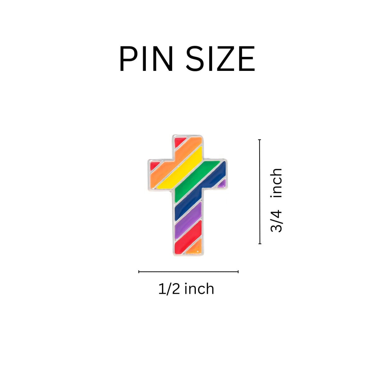 Bulk Pack of Radiant Rainbow Cross Pins - Affordable & High Quality