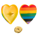 Bulk Rainbow Heart Pins, Gay Pride LGTBQ+ Flag Pins