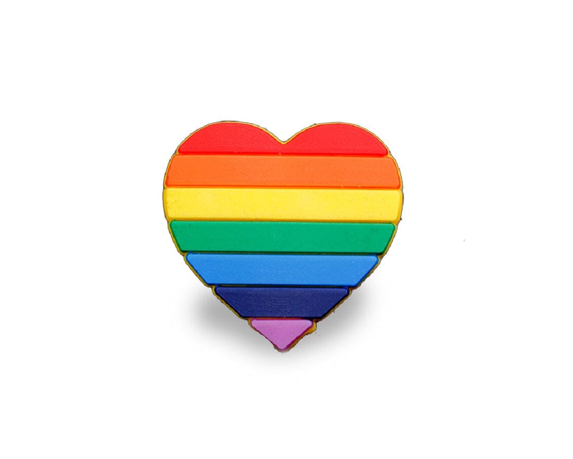 Bulk Rainbow Heart Pins, Gay Pride LGTBQ+ Flag Pins