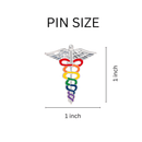 Bulk Pack Rainbow Medical Caduceus Pins - Perfect for Pride Celebrations