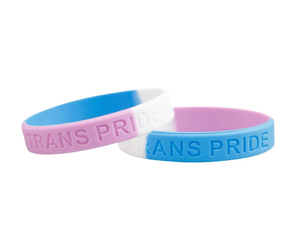Bulk Pack of Transgender Pride Silicone Bracelets - Show Your Support with Style!