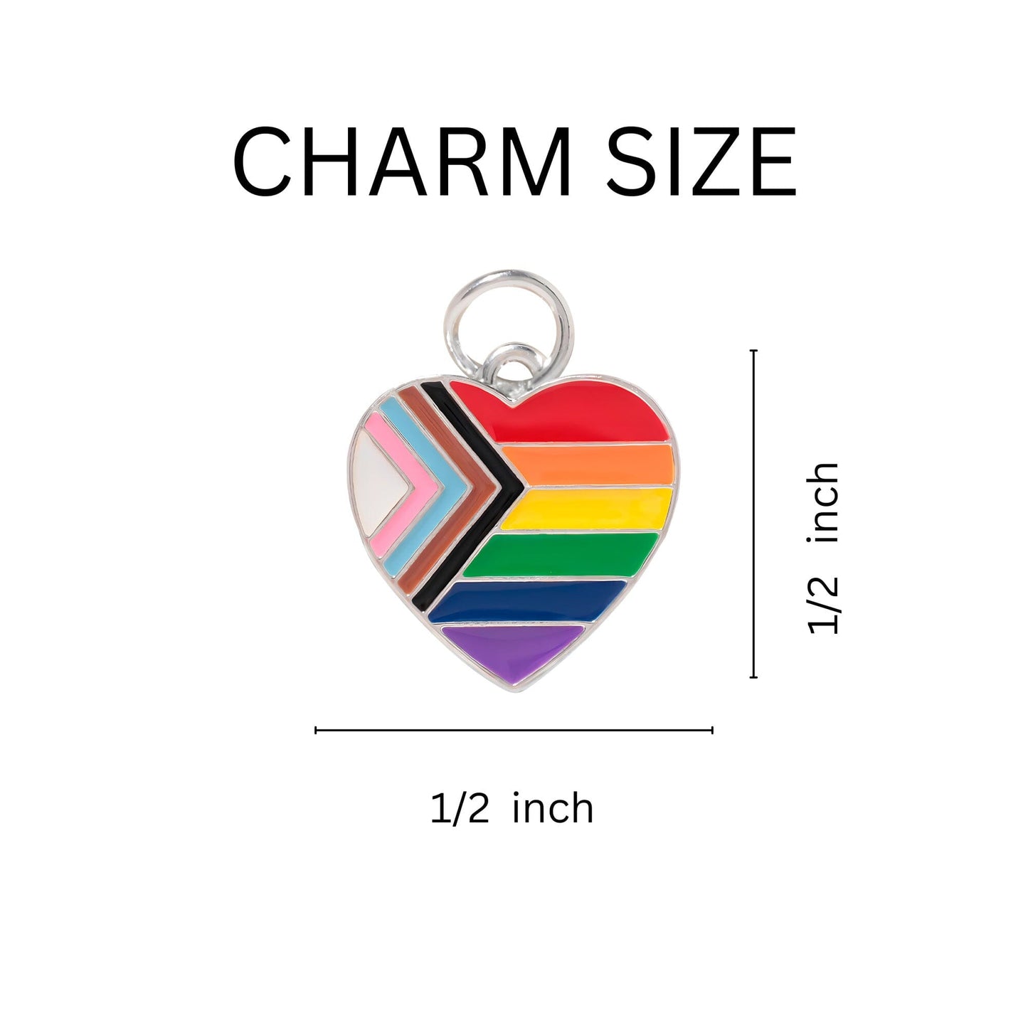 Daniel Quasar Heart Charm Black Cord Bracelets, Gay Pride Awareness 