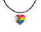 Daniel Quasar Heart Charm on Black Cord Necklaces