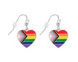 12 Daniel Quasar "Progress Pride" Flag Heart Hanging Earrings - We are Pride