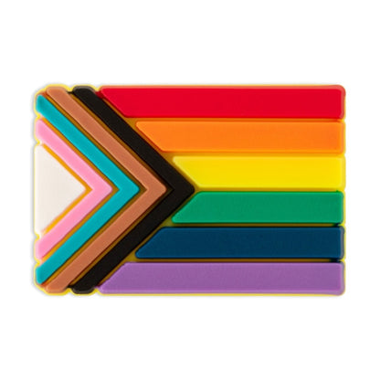 Bulk Daniel Quasar Silicone "Progress Pride" Flag Pins, Wholesale Pack