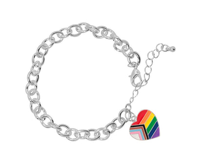 Daniel Quasar Heart Flag Charm Bracelets for LGBT Causes & PRIDE Events