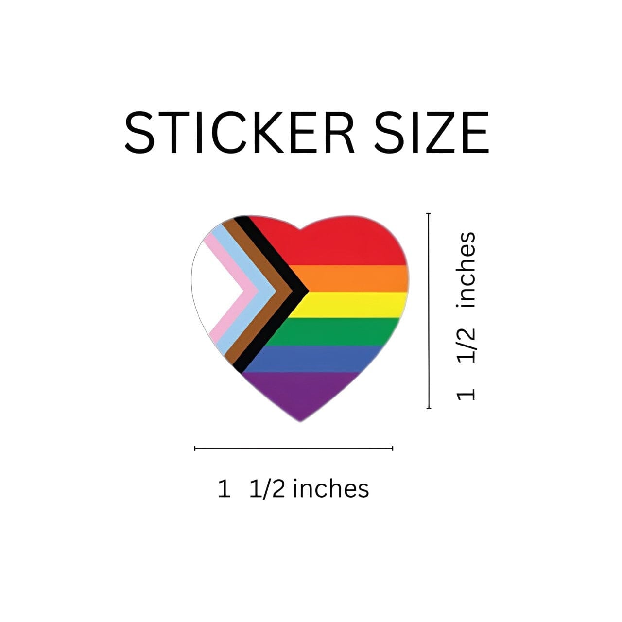 Daniel Quasar "Progress Pride" Heart Stickers (250 per Roll)