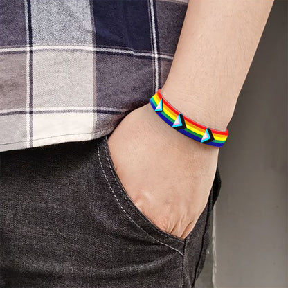 Daniel Quasar Flag Silicone Bracelet Wholesale, Gay Pride Wristbands