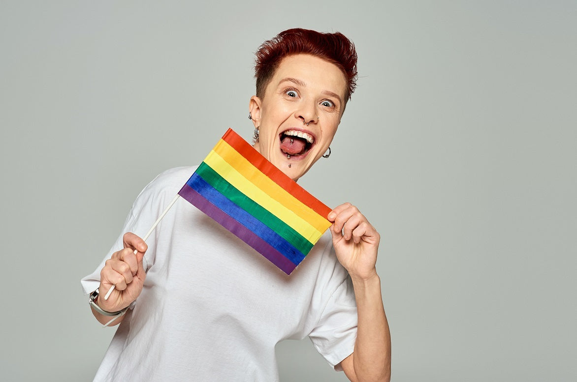 Small Rainbow Striped Flags on a Stick - We Are Pride Wholesale