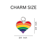 Bulk Gay Pride Rainbow Heart Charm Partial Beaded Bracelets, LGBTQ