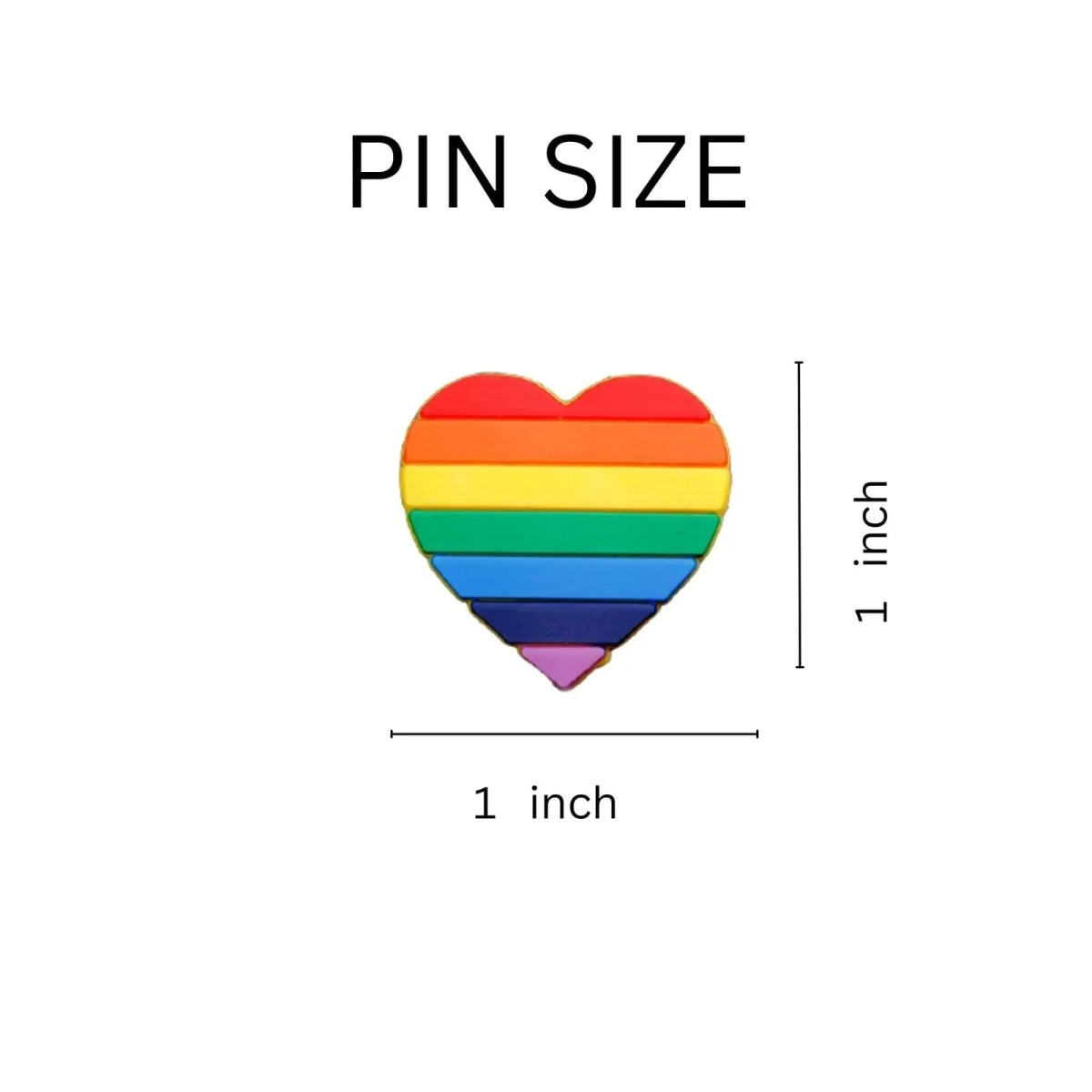 Bulk Rainbow Heart Silicone Pins, LGBTQ Gay Pride Awareness Lapel Pins