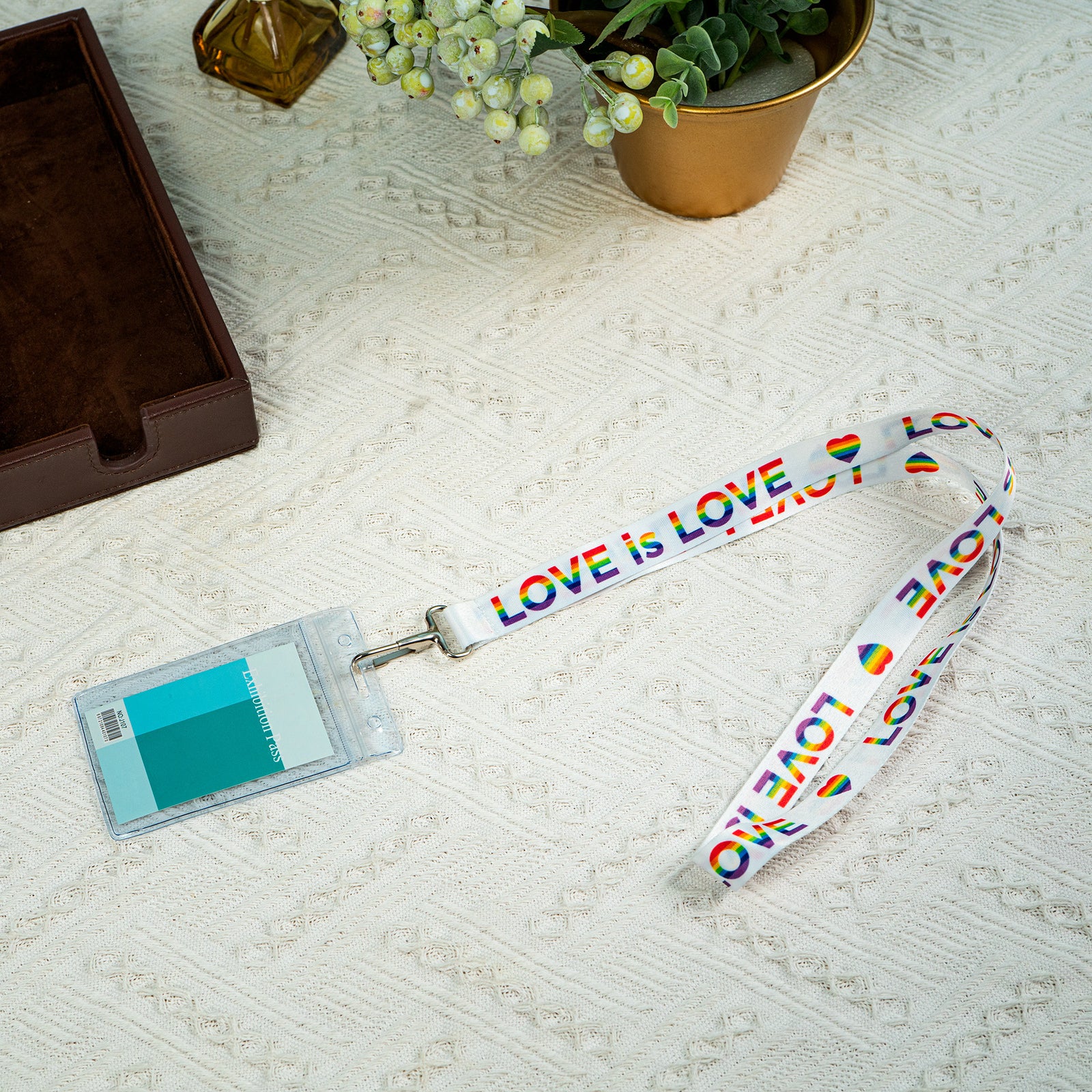 Love is Love Bulk Rainbow Heart Lanyards LGBTQ Gay Pride Awareness