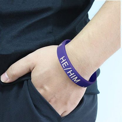 Bulk He Him Silicone Bracelets Wristbands - We Are Pride Wholesale