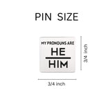 He/Him Square Pronoun Pins for Gay Pride, Wholesale Pronoun Jewelry