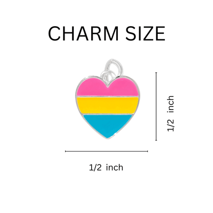 Heart Pansexual LGBTQ Pride Necklaces, LGBTQ Gay Pride Awareness