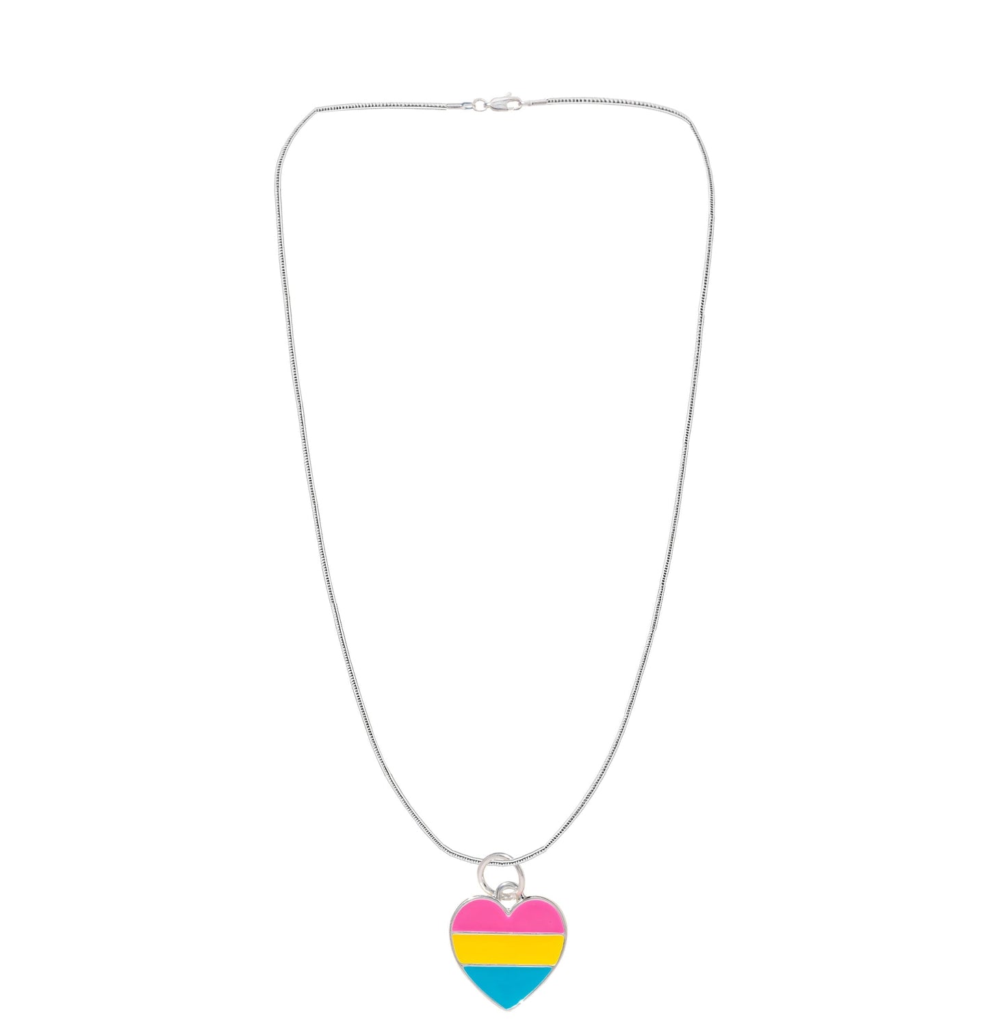 Heart Pansexual LGBTQ Pride Necklaces, LGBTQ Gay Pride Awareness