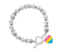 Wholesale Heart-Shaped Pansexual Flag Charm Beaded Bracelets, PRIDE