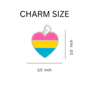 Heart Shaped Pansexual Pride Charms, LGBTQ Gay Pride Jewelry