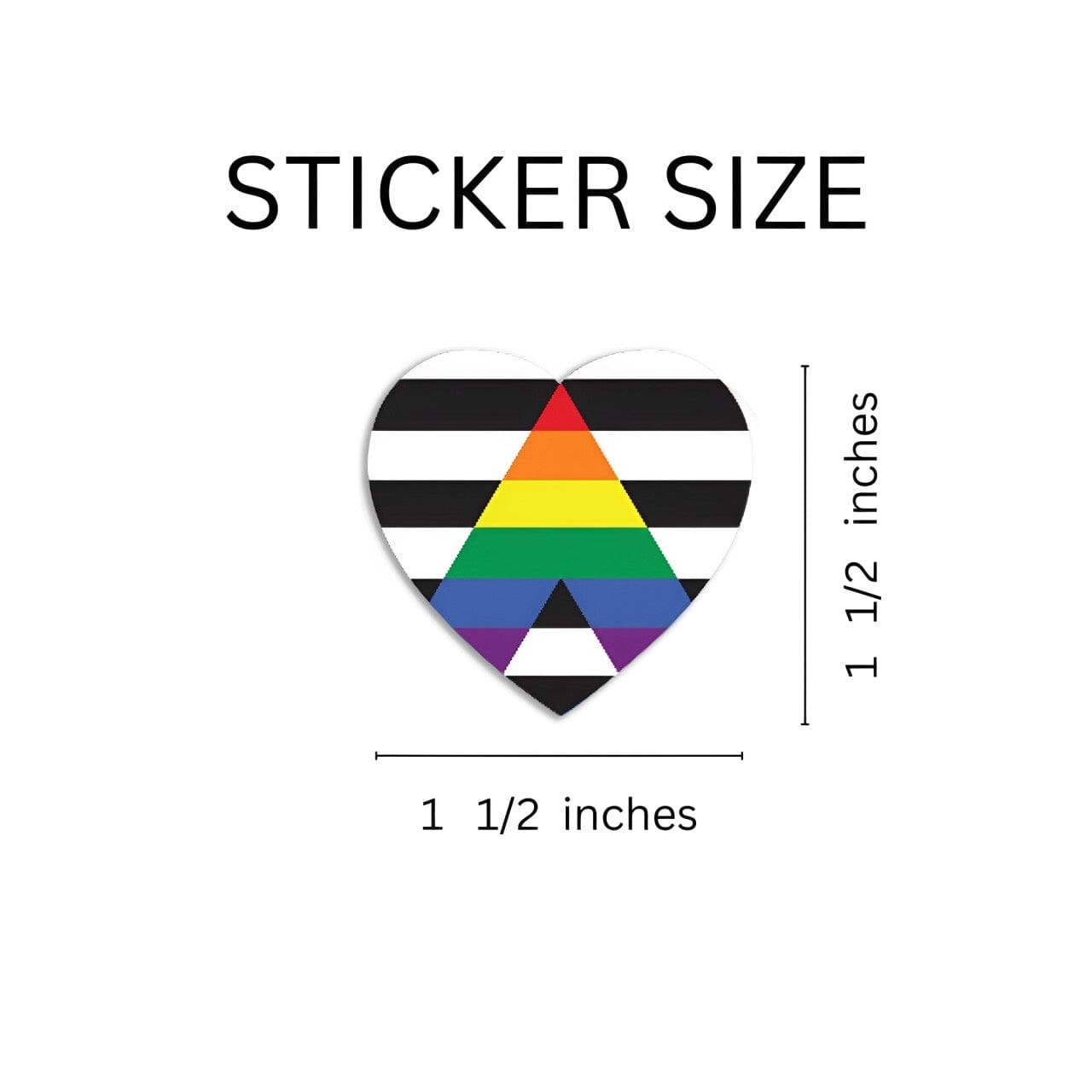 Heart Shaped Straight Ally Allies LGBTQ Gay Pride Stickers (250 per Roll)