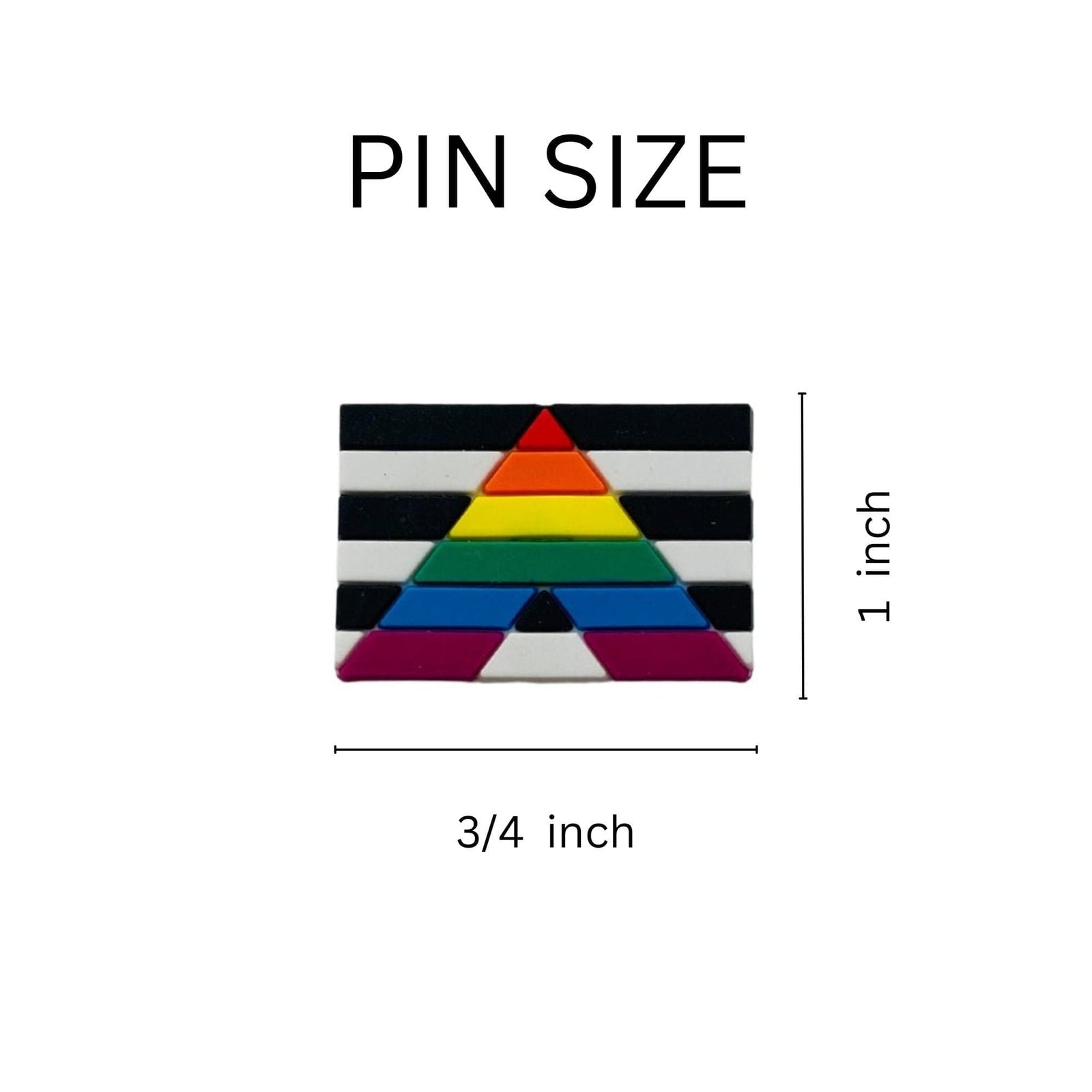 Heterosexual Straight Ally Rectangle Flag Pin, Ally Flag Pins