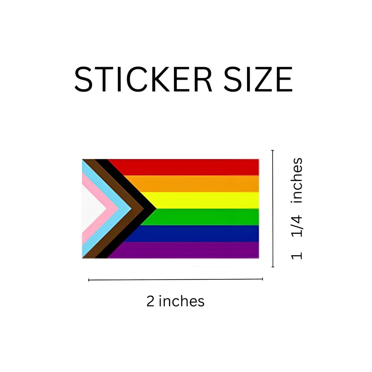 Large Rectangle Daniel Quasar "Progress Pride" Flag Stickers (250 per Roll)
