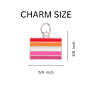 Lesbian Sunset Flag Charm Silver Rope Bracelets, Lesbian Jewelry Wholesale 