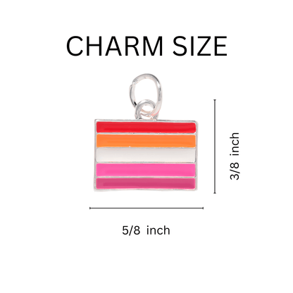 Lesbian Sunset Flag Charm Bracelets, Lesbian Jewelry Wholesale - We Are Pride